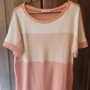 Striped Peach and Cream Women's Blouse